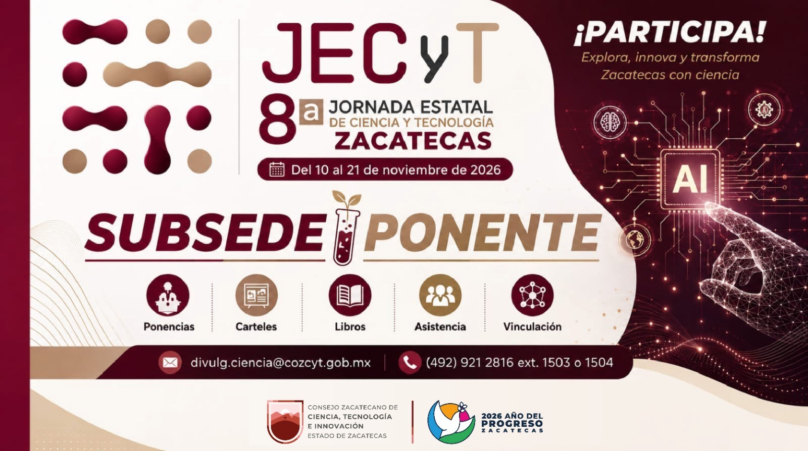 Cartel de 8 Jornada Estatal de Ciencia y Tecnología 2026